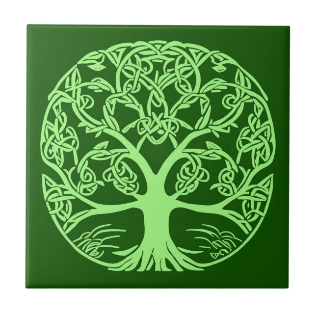 Árvore da Vida Nó Celta Esmeralda Verde (Frente)