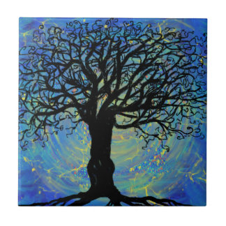 Árvore da Vida - pintura de fantasia roxa azul