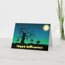 Árvore de Abóbora de Halloween - Cartão de Saudaçã