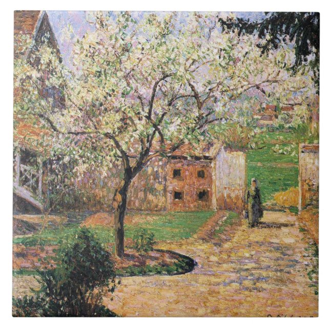 Árvore de ameixa de flores, Eragny Camille Pissarr (Frente)