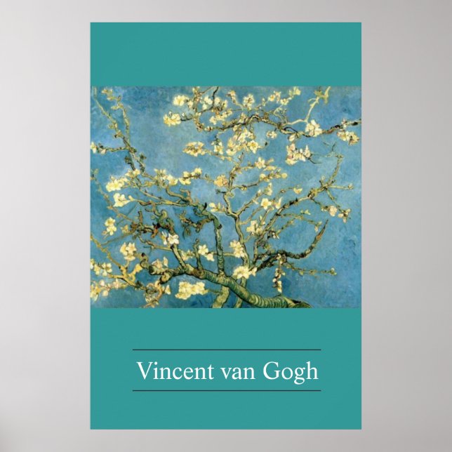 Árvore de amêndoa florescente de van Gogh Poster I (Frente)
