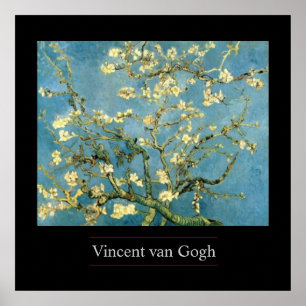 Árvore de amêndoa florescente de van Gogh Poster I