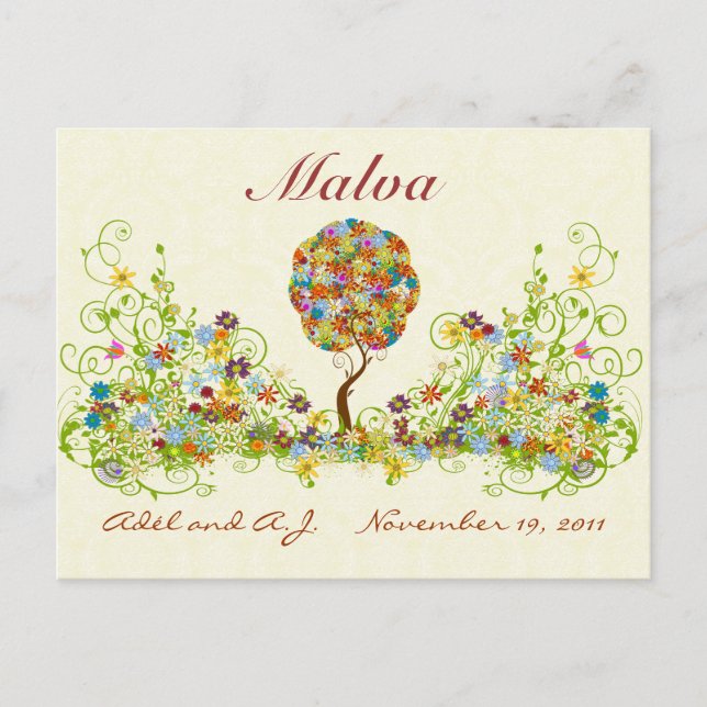 Árvore de amor da Flor de Patches Obrigado Cartão  (Frente)