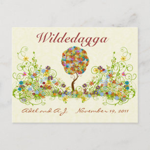 Árvore de amor da Flor de Patches Obrigado Cartão 