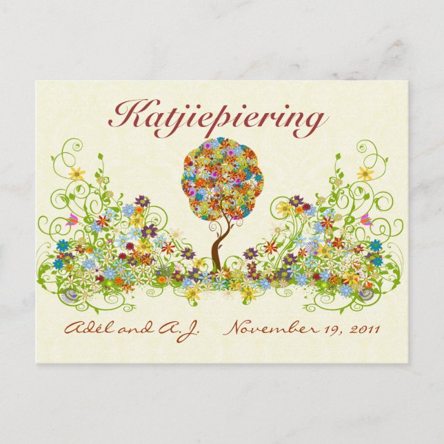 Árvore de amor da Flor de Patches Obrigado Cartão  (Frente)