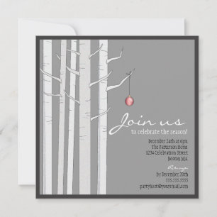 Árvore de Birch do Feriado e Convite para Ornamen