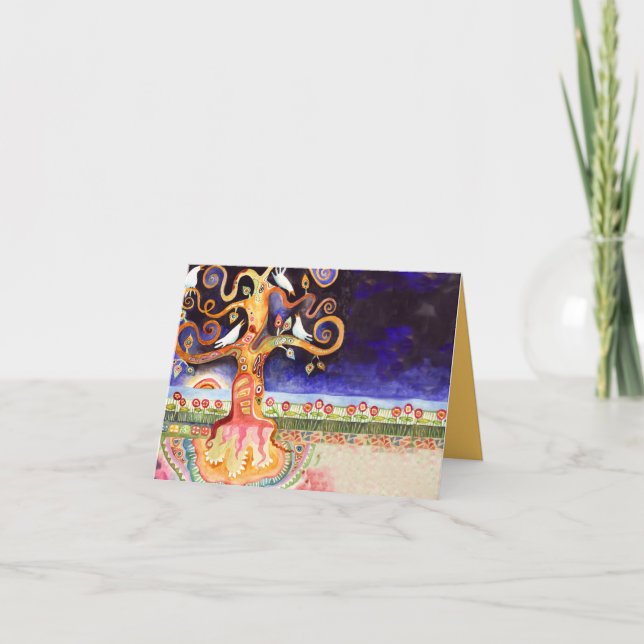 Árvore de cartões de agradecimentos de Mitzvah do (Frente)