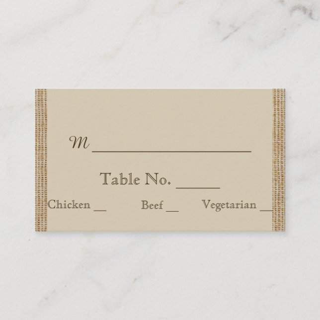 Árvore de Carvalho em Cartões de Casamento Burlap (Frente)