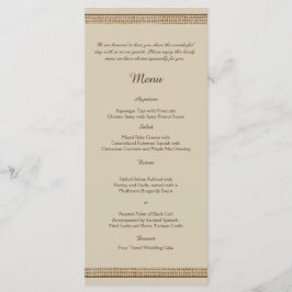 Árvore de Carvalho no Menu de Casamento Burlap