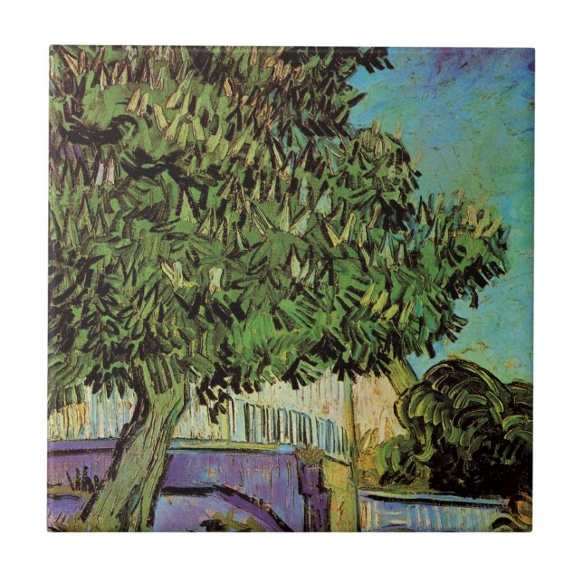 Árvore de castanha em Blossom por Vincent van Gogh (Frente)