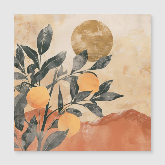 Árvore de Citros Boho com Sol e Montanhas (Frente)