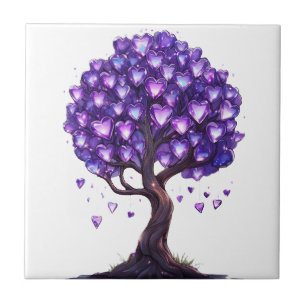 Árvore de Coração de Cristal Roxo
