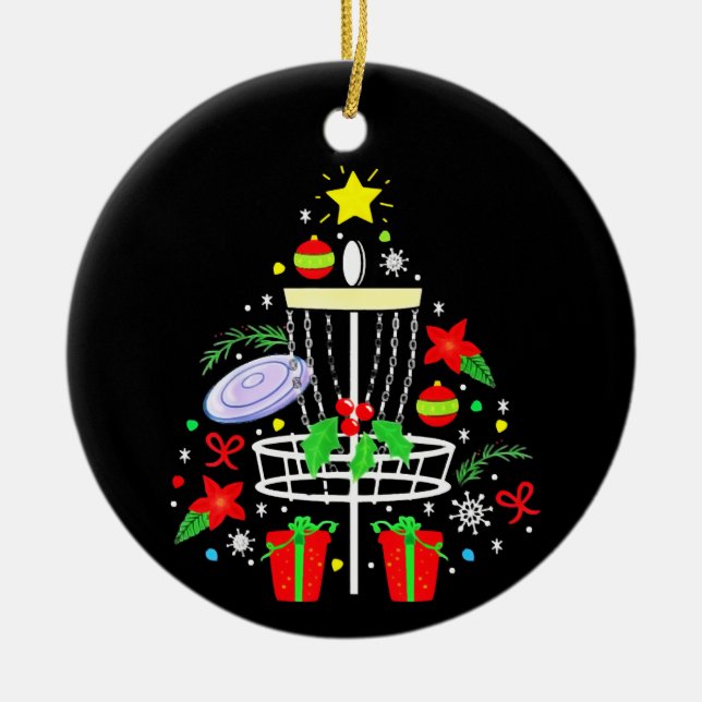 Árvore de Enfeites de natal de Golf Disco Frisbee  (Frente)