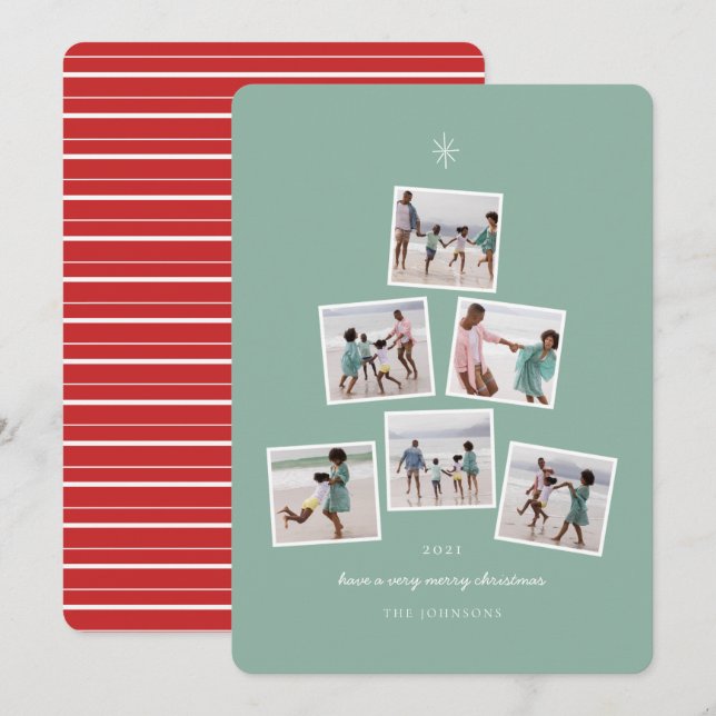 Árvore de Fotos de Natal (Frente/Verso)