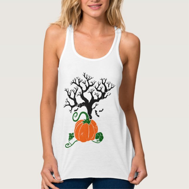 Árvore de Halloween Camisas de Outono Suéter de Ha (Frente)