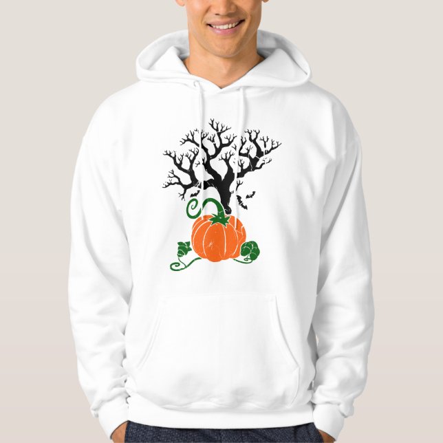 Árvore de Halloween Camisas de Outono Suéter de Ha (Frente)