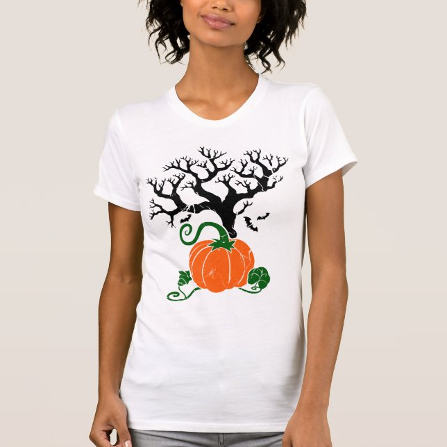 Árvore de Halloween Camisas de Outono Suéter de Ha (Frente)