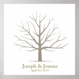 Árvore de Impressão Digital de Casamento - Quadrad