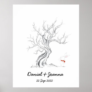 Árvore de impressão digital de livros de convidado