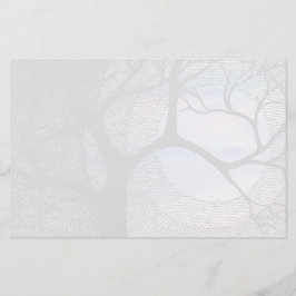 Árvore de inverno em Blue Blackground Cross Hatled