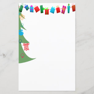 Árvore de Natal & Apresenta Papel de Carta (Corres