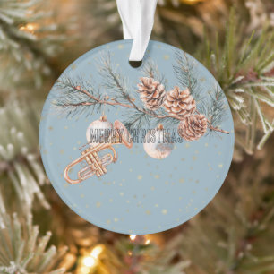 Árvore de Natal Azul Cones de Pinheiro Enfeites Tr