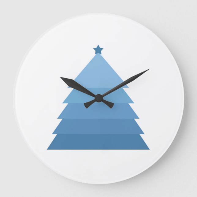 Árvore de Natal Azul Relógio Grande (Frente)