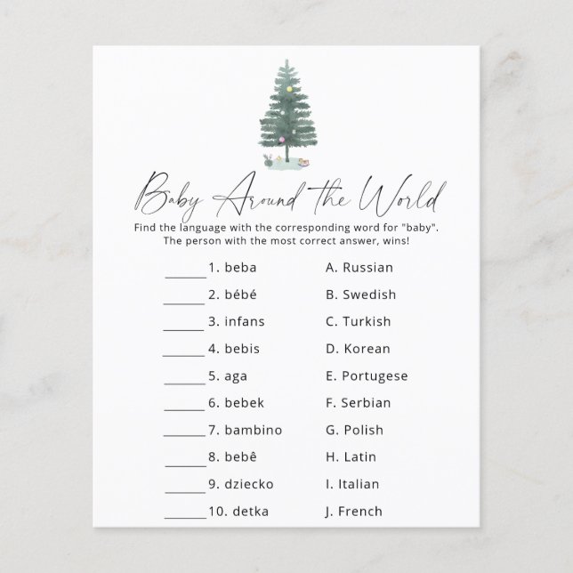 Árvore de Natal - Bebê Jogo ao redor do mundo (Frente)