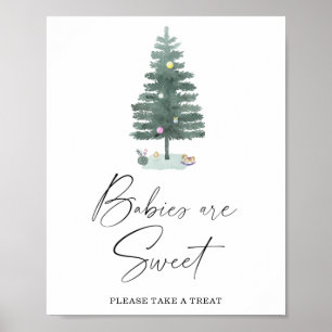 Árvore de Natal - bebês são doces pôster