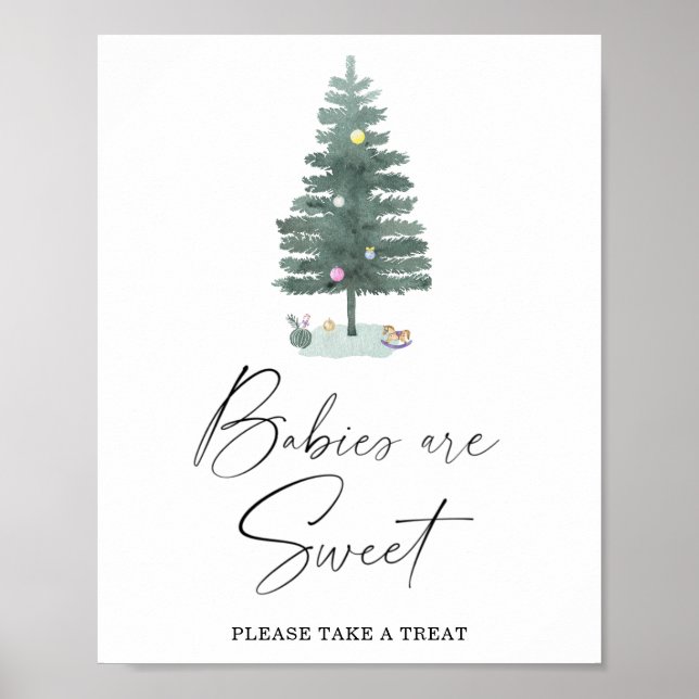 Árvore de Natal - bebês são doces pôster (Frente)