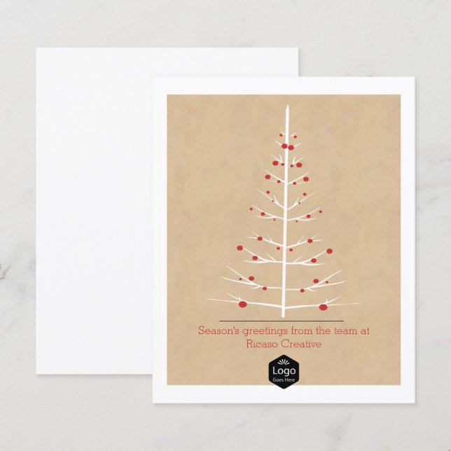 Árvore de Natal Branca com Enfeites Vermelhos ORÇA (Frente/Verso)