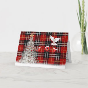 Árvore de Natal Branca e Cartão de Pombo