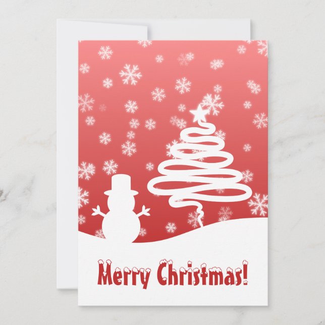 Árvore de Natal Branca e Placa Plana Snowman (Frente)