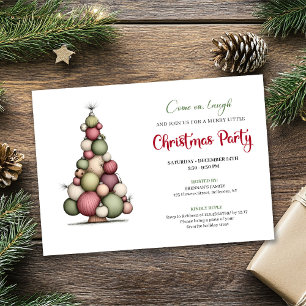 Árvore de Natal Caprichosa Convite de Festa Vermel