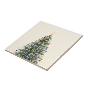 Árvore de Natal com Aquarela Rústica Natal Feriado