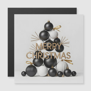 Árvore de Natal com Bolas Modernas em Preto e Bran