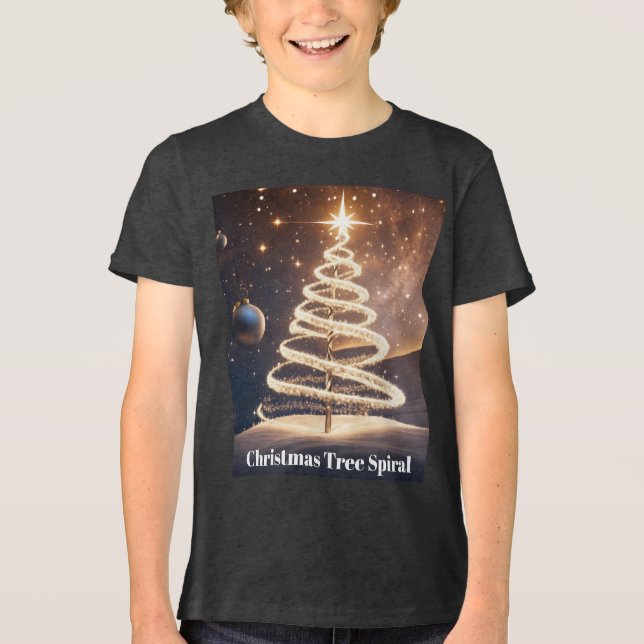 Árvore de Natal Cósmica Espiral de Estrelas (Frente)