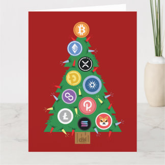 Árvore de Natal Cripto Ornamentação de Cartão de C