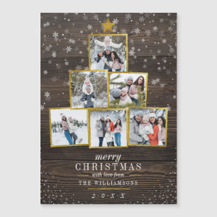 Árvore de Natal da Moldura de Madeira e Ouro