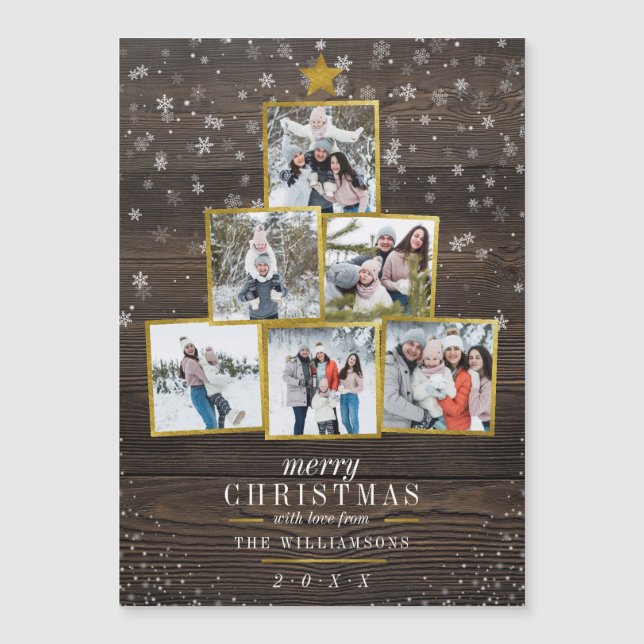 Árvore de Natal da Moldura de Madeira e Ouro (Frente)