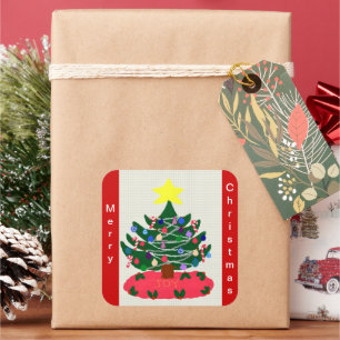 Árvore de Natal das etiquetas com chapéu de coco