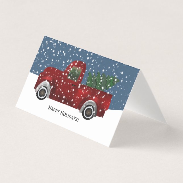 Árvore de Natal de Caminhão Retro Vermelho (Frente)