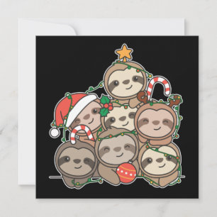 Árvore de Natal de Preguiça Convite de Natal de An