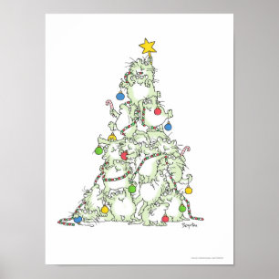 ÁRVORE de NATAL do poster dos GATINHOS por Sandra