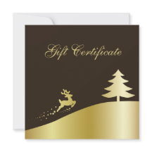 Árvore de Natal Dourada com Certificado de Present