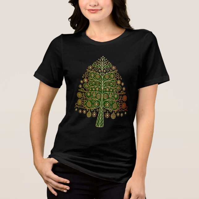 Árvore de Natal Dourada Elegante (Frente)