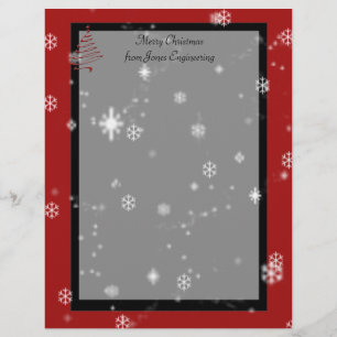 Árvore de Natal e Flocos de Neve em Vermelho e Pre