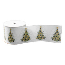 Árvore de Natal elegante a ouro, fita