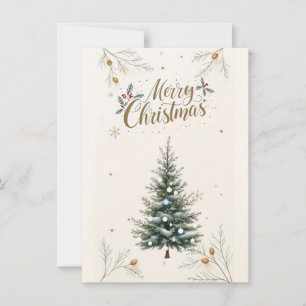 Árvore de Natal Elegante & Cartão "Feliz Natal".