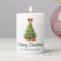 Árvore de Natal Elegante com Arco Vermelho e Prese